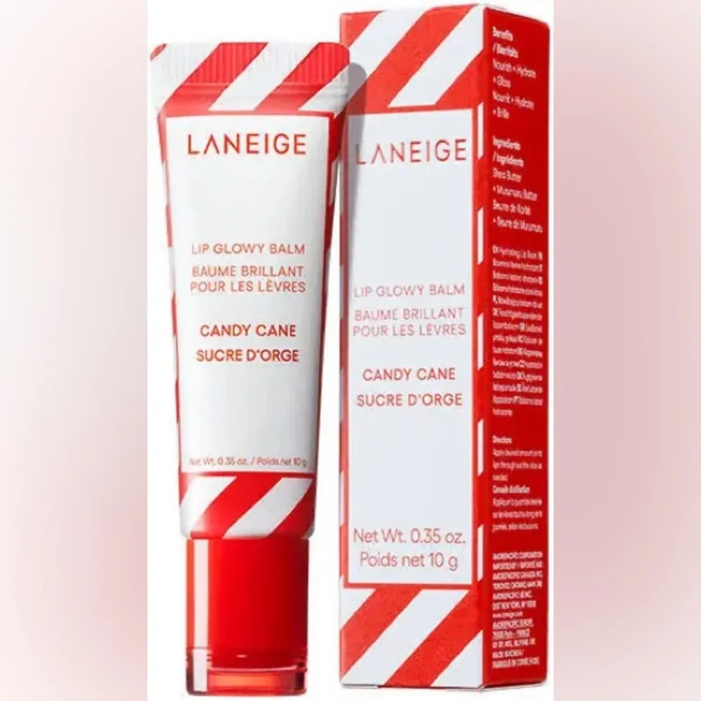 LANEIGE Lip Glowy Balm Candy Cane Peppermint Holiday Limited Edition Full Size